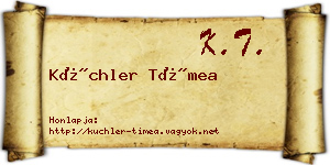 Küchler Tímea névjegykártya